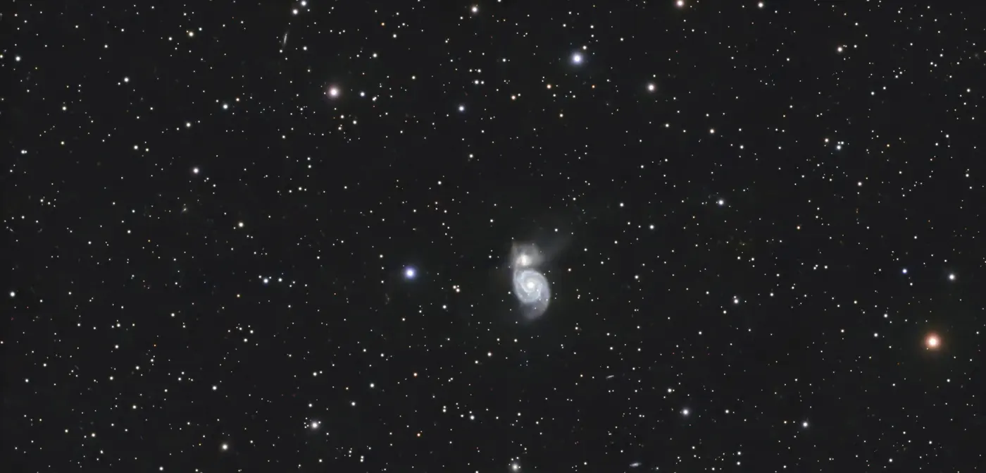 Galaxie du Tourbillon, M51, 1 h 03 de pose la plus longue