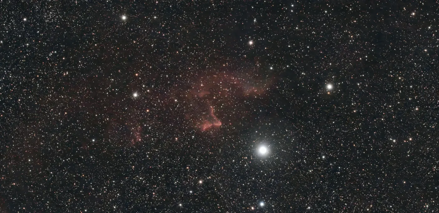 Nébuleuse du Fantôme, IC 63 · IC 59, 2 h 01 de pose la plus longue