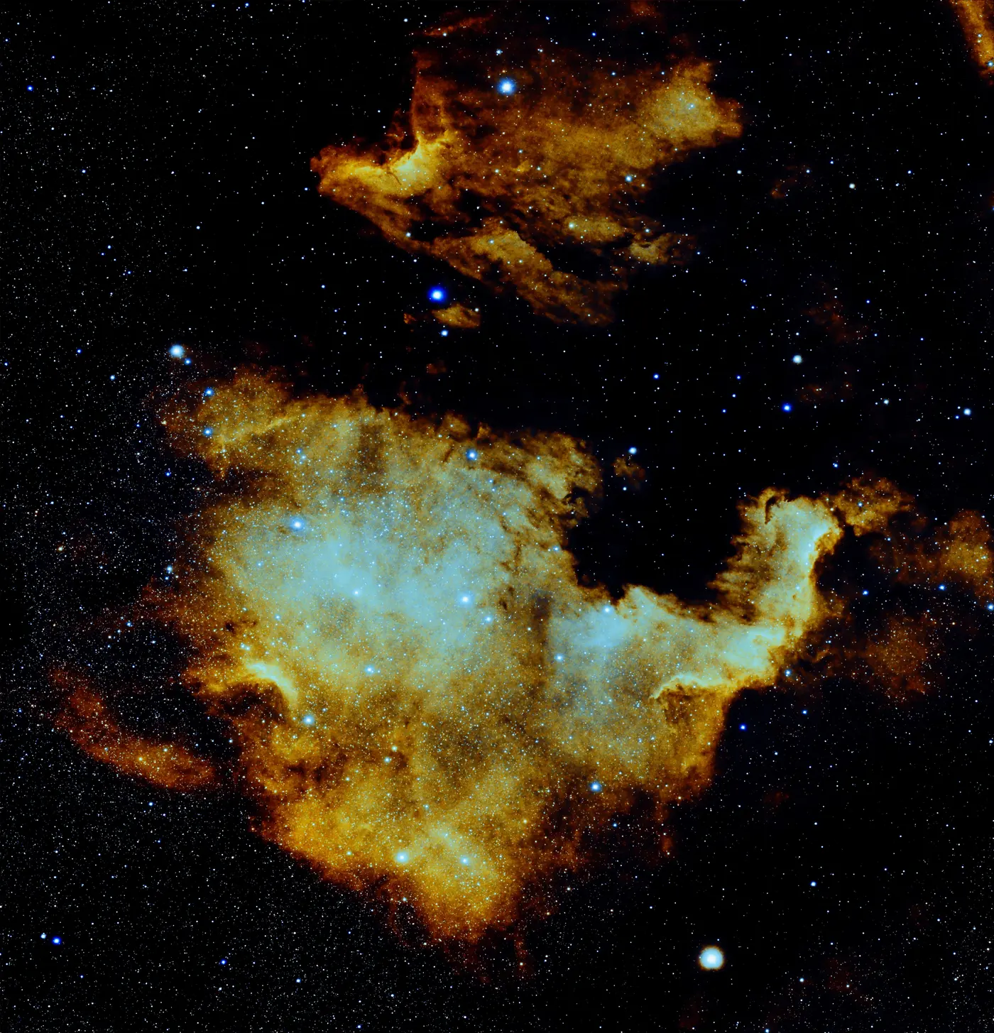 NGC 7000 · IC 5070, Amérique du Nord et Pélican, photographiée par l'auteur