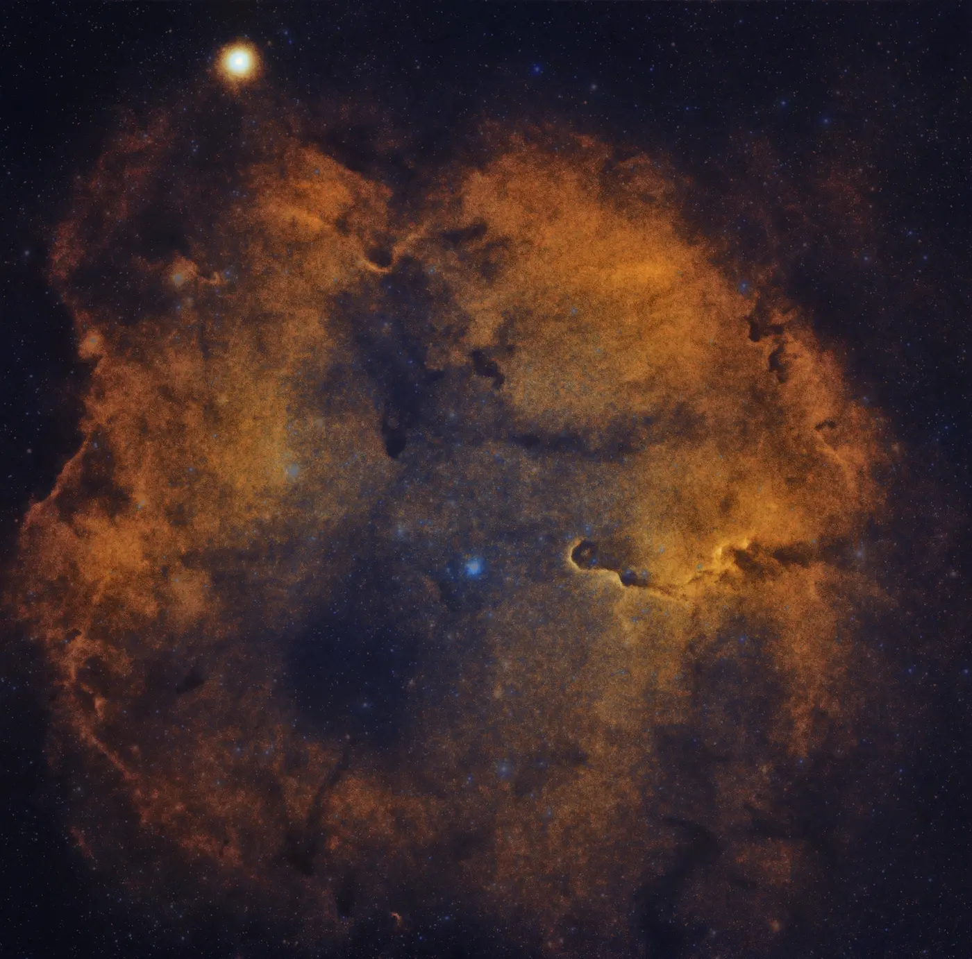 Nébuleuse de la Trompe d'Éléphant, prise du 8 août 2026, 11 h 08 de pose, sans les étoiles