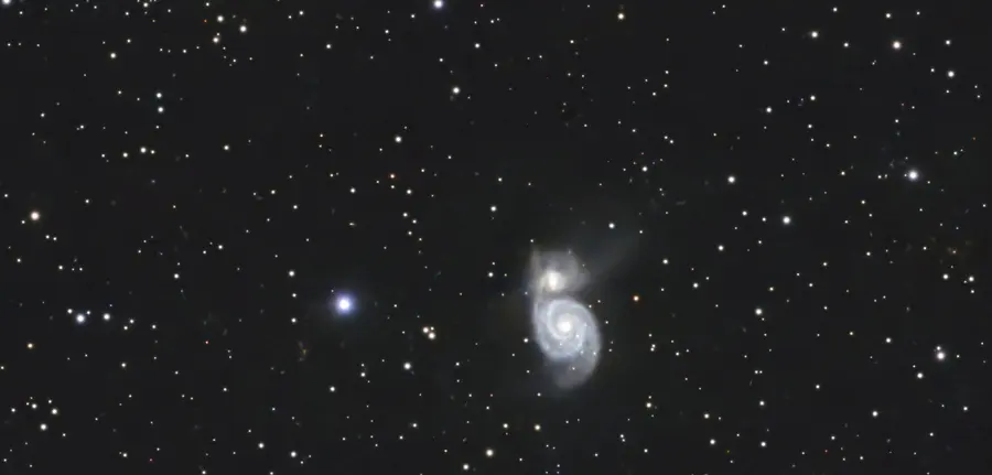 M51, Galaxie du Tourbillon, dans la constellation Chiens de Chasse